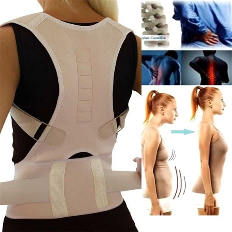 Correcteur de posture magnétique pour soutien optimal du dos – Orthèse dorsale réglable pour douleurs au cou et aux épaules à la maison et en déplacement | Sulvida