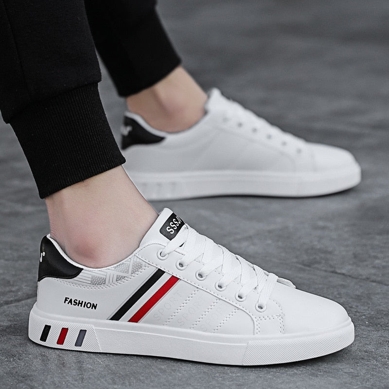 Baskets confortables pour hommes Sean – Chaussures sportives casual à semelle souple – Baskets parfaites pour le quotidien, pour hommes, en blanc, noir ou avec des détails colorés – Faciles à assortir à toutes les tenues | Sulvida