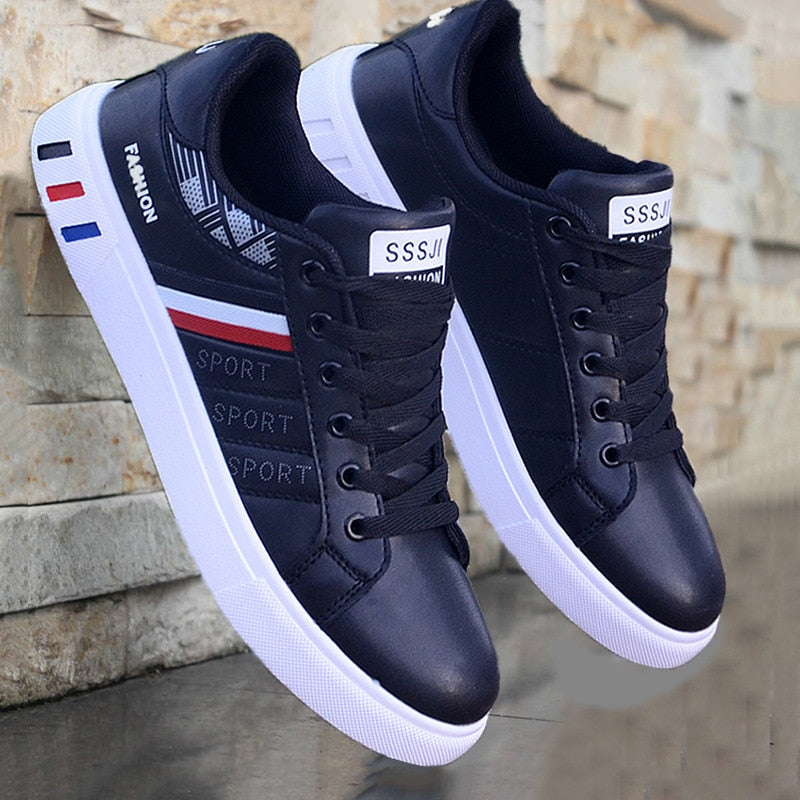 Baskets confortables pour hommes Sean – Chaussures sportives casual à semelle souple – Baskets parfaites pour le quotidien, pour hommes, en blanc, noir ou avec des détails colorés – Faciles à assortir à toutes les tenues | Sulvida