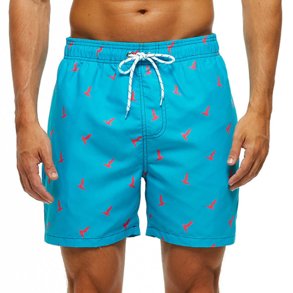 Short de bain pour hommes avec imprimé tropical et cordon réglable – Short de plage à séchage rapide en 9 variantes pour l’été et les vacances | Sulvida