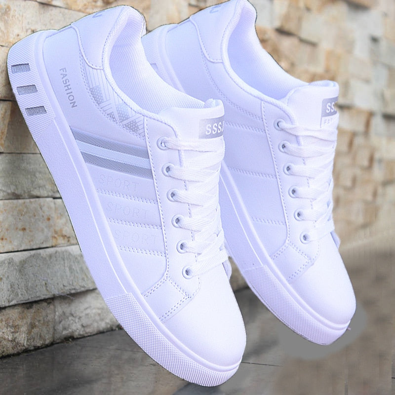 Baskets confortables pour hommes Sean – Chaussures sportives casual à semelle souple – Baskets parfaites pour le quotidien, pour hommes, en blanc, noir ou avec des détails colorés – Faciles à assortir à toutes les tenues | Sulvida