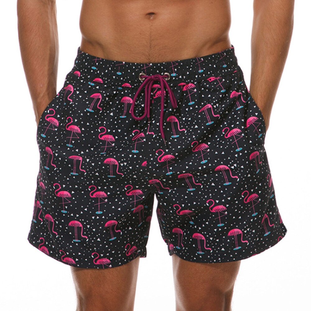 Short de bain pour hommes avec imprimé tropical et cordon réglable – Short de plage à séchage rapide en 9 variantes pour l’été et les vacances | Sulvida