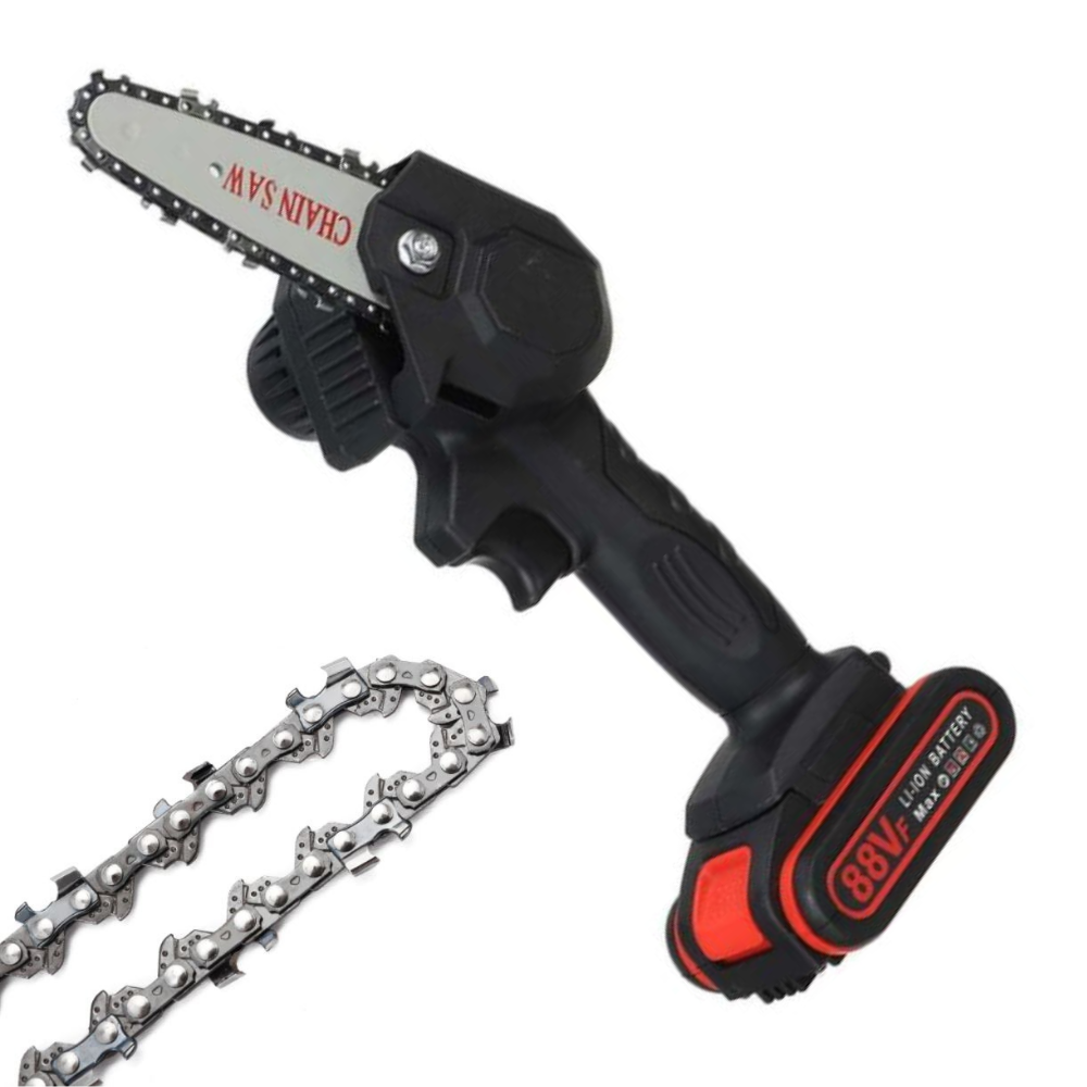 Tronçonneuse sans fil à batterie 88V pour l’élagage et la coupe – Mini-tronçonneuse portative pour le jardin et les arbres, avec moteur puissant et longue autonomie | Sulvida