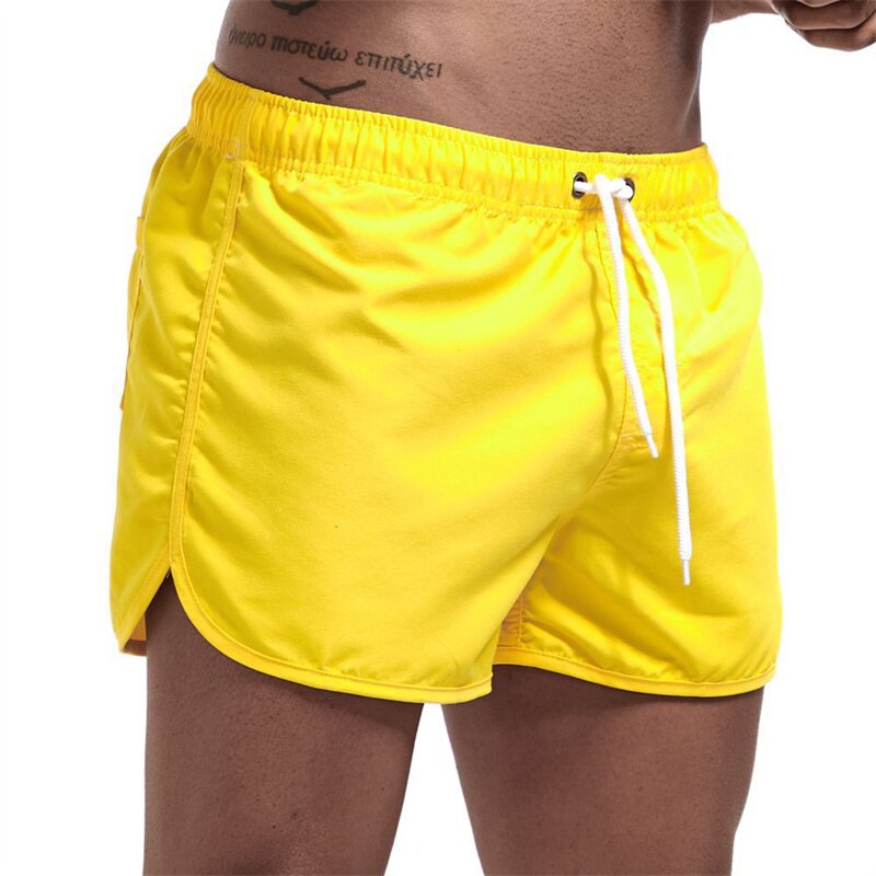 Short de bain pour hommes uni avec poche et cordon réglable – Maillot de bain à séchage rapide pour la plage et la piscine – Vêtement d’été confortable | Sulvida