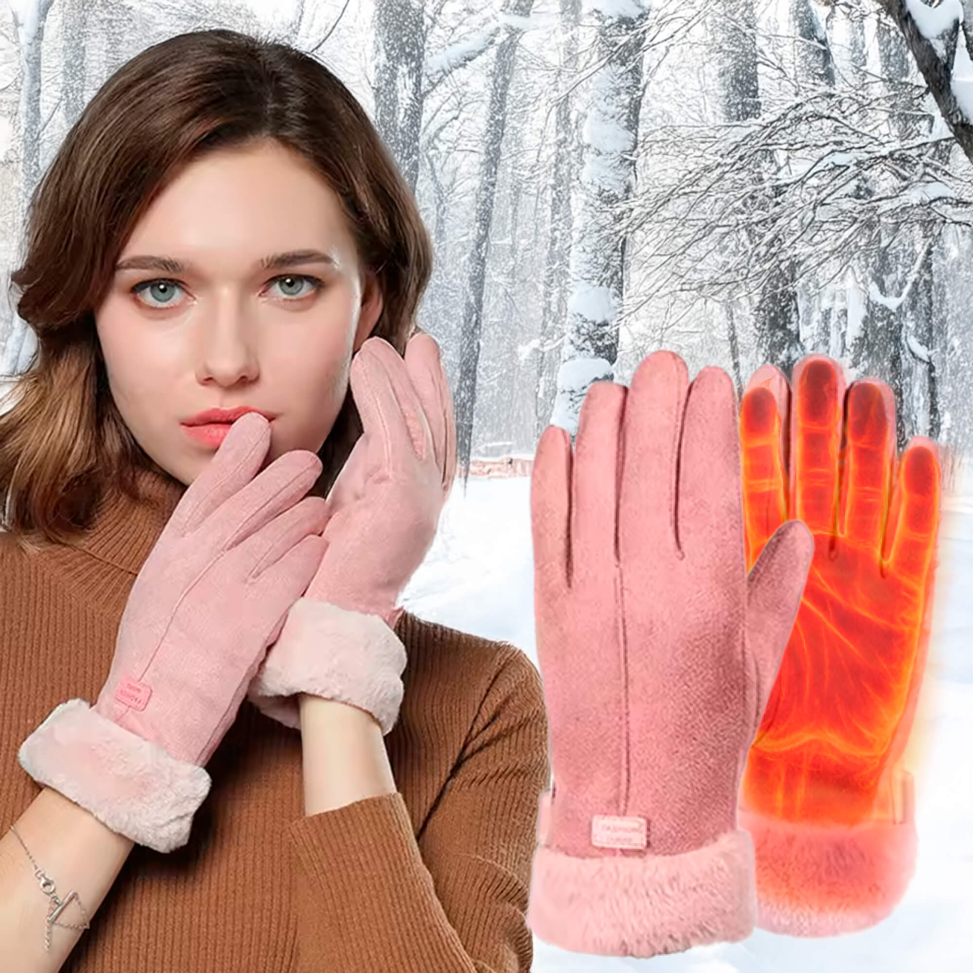 Gants chauffants avec écran tactile et recharge USB – Gants d'hiver étanches pour femmes | Sulvida