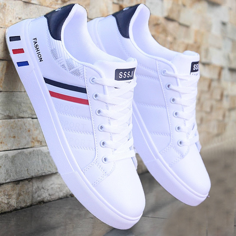 Baskets confortables pour hommes Sean – Chaussures sportives casual à semelle souple – Baskets parfaites pour le quotidien, pour hommes, en blanc, noir ou avec des détails colorés – Faciles à assortir à toutes les tenues | Sulvida
