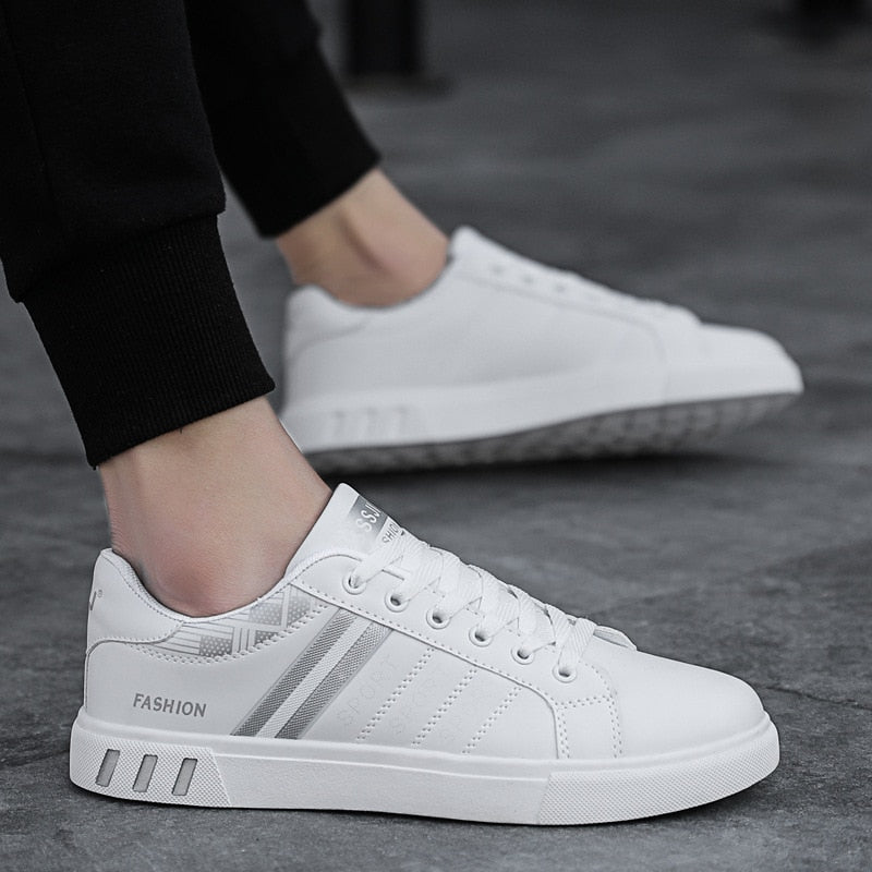 Baskets confortables pour hommes Sean – Chaussures sportives casual à semelle souple – Baskets parfaites pour le quotidien, pour hommes, en blanc, noir ou avec des détails colorés – Faciles à assortir à toutes les tenues | Sulvida