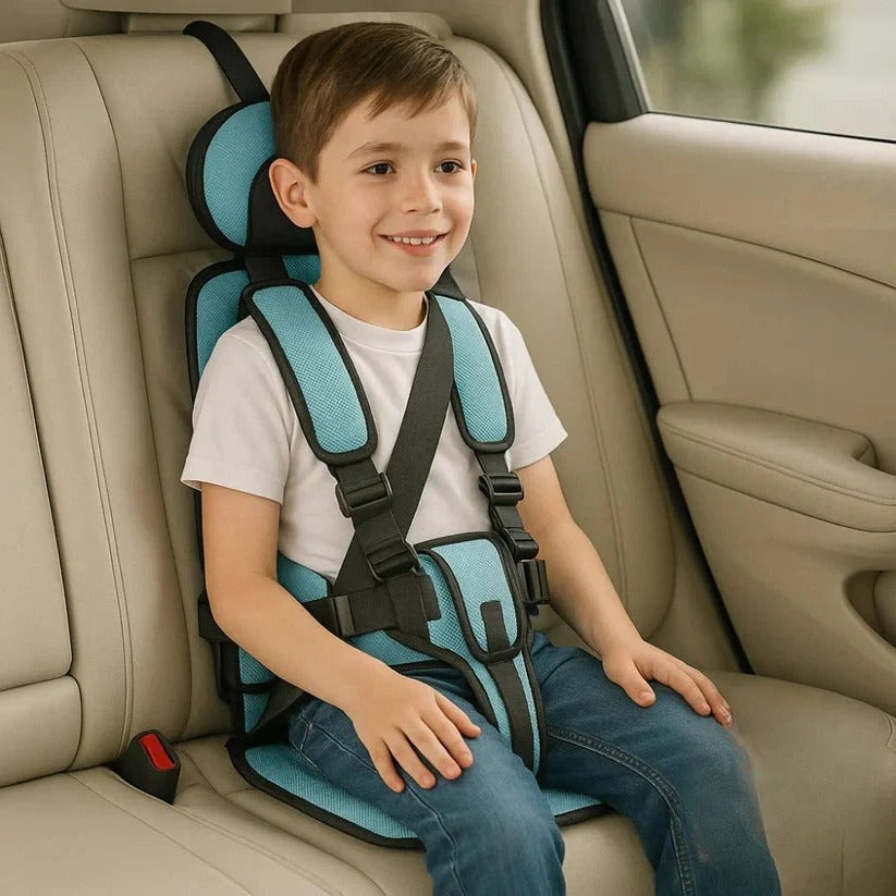 Siège de voyage pliable pour enfants avec harnais à cinq points – Siège auto compact pour les déplacements – Sûr, avec installation rapide dans un taxi ou une voiture de location | Sulvida