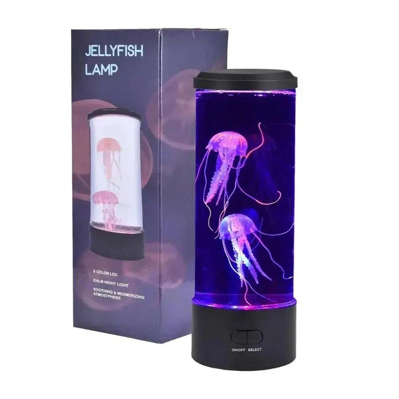 Lampe LED d’ambiance à changement de couleur en forme de méduse, lampe décorative et éclairage d’ambiance pour le bureau, le salon ou la chambre, veilleuse au design méduse avec effet lumineux apaisant | Sulvida