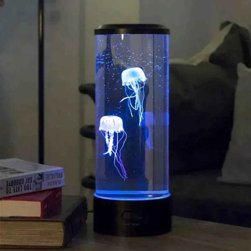 Lampe LED d’ambiance à changement de couleur en forme de méduse, lampe décorative et éclairage d’ambiance pour le bureau, le salon ou la chambre, veilleuse au design méduse avec effet lumineux apaisant | Sulvida
