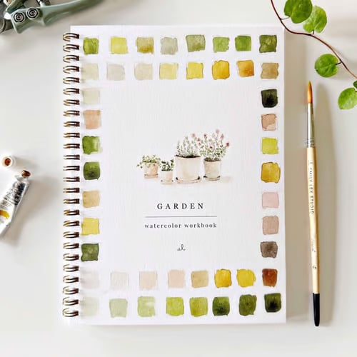 Cahier d’aquarelle pour débutants — Livre de peinture étape par étape avec modèles préimprimés et peinture aquarelle | Sulvida