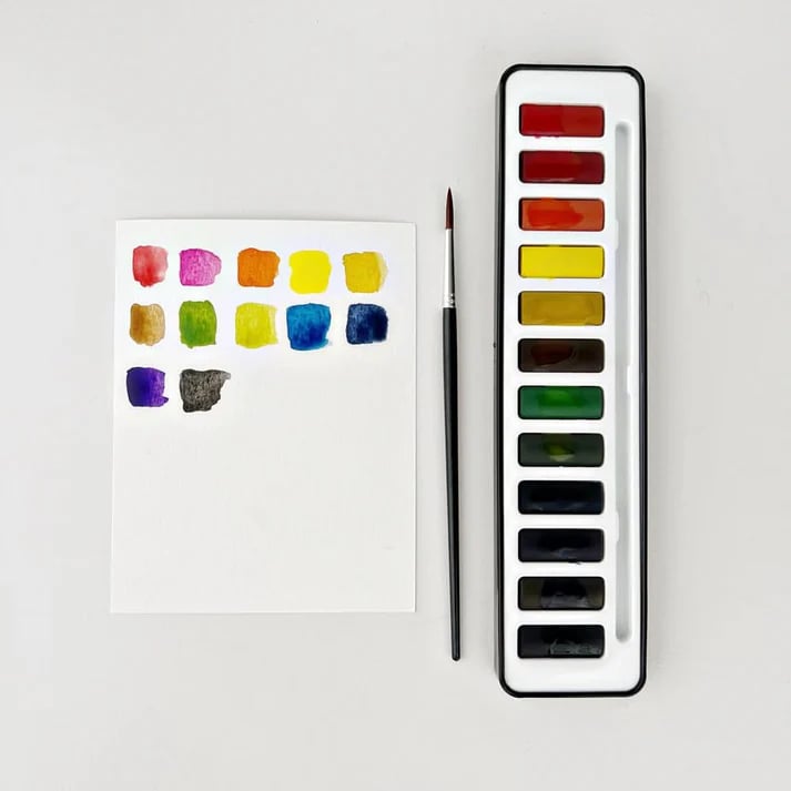 Cahier d’aquarelle pour débutants — Livre de peinture étape par étape avec modèles préimprimés et peinture aquarelle | Sulvida