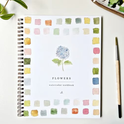 Cahier d’aquarelle pour débutants — Livre de peinture étape par étape avec modèles préimprimés et peinture aquarelle | Sulvida