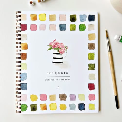 Cahier d’aquarelle pour débutants — Livre de peinture étape par étape avec modèles préimprimés et peinture aquarelle | Sulvida