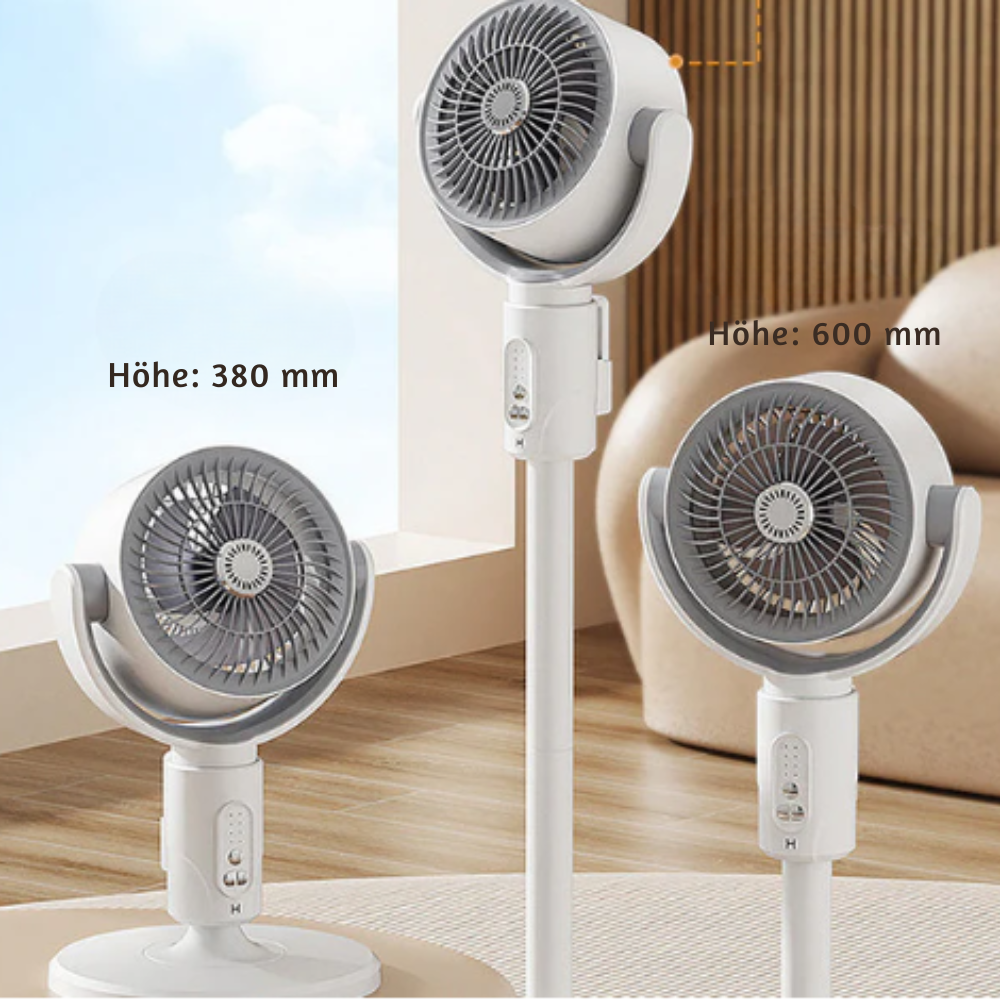 Ventilateur sur pied 10 W avec télécommande – 5 vitesses réglables – Ventilateur silencieux de bureau et de salon pour une circulation d’air optimale | Sulvida