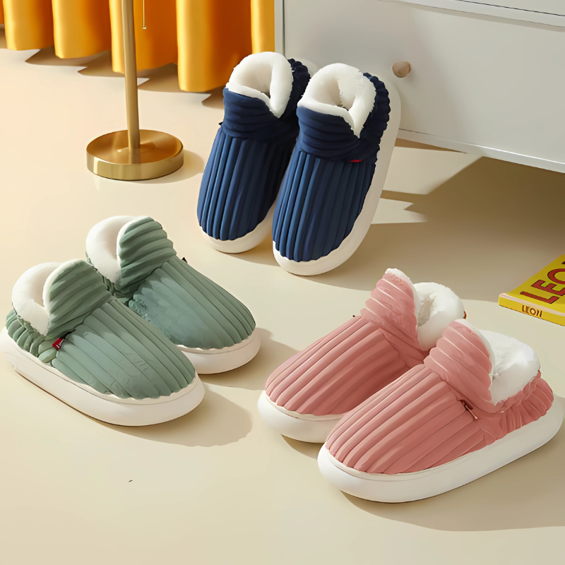 Pantoufles peluche Teddy pour femmes et hommes – Chaussons d’intérieur extra-doux pour l’hiver – Semelle antidérapante en mousse à mémoire de forme – Unisexes – Pointures 36-47 | Sulvida