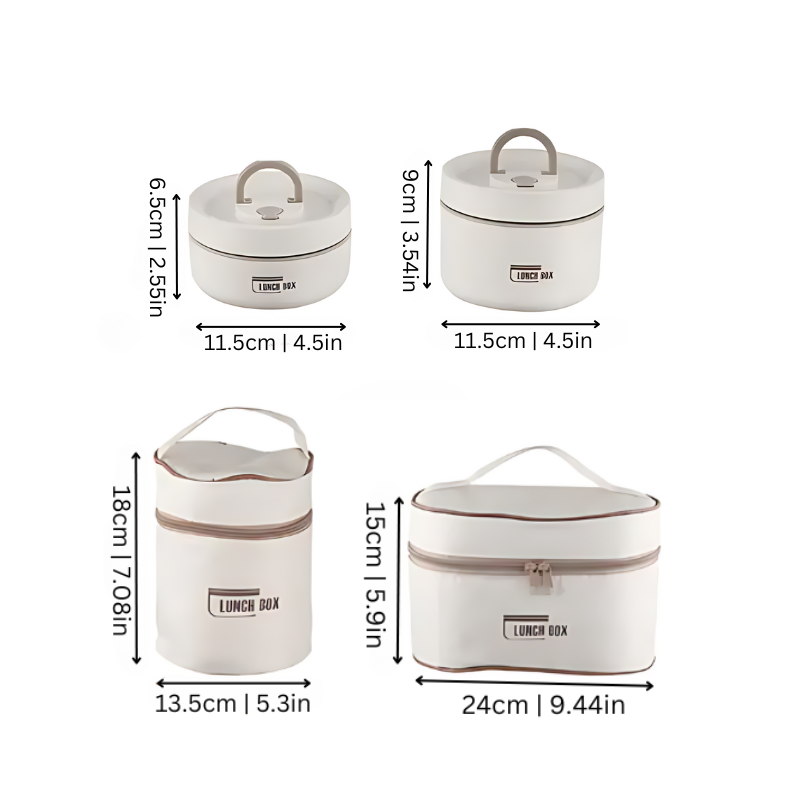 Ensemble de boîtes-repas en acier inoxydable avec sac isotherme – récipient alimentaire étanche à 2 ou 3 compartiments – boîte bento réutilisable pour le travail, les déplacements et l’école | Sulvida
