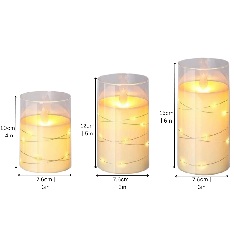 Bougies LED avec télécommande – Lot de 3 bougies à lumière blanc chaud et éclairage d’ambiance – Bougies sans flamme pour décoration intérieure et festive | Sulvida