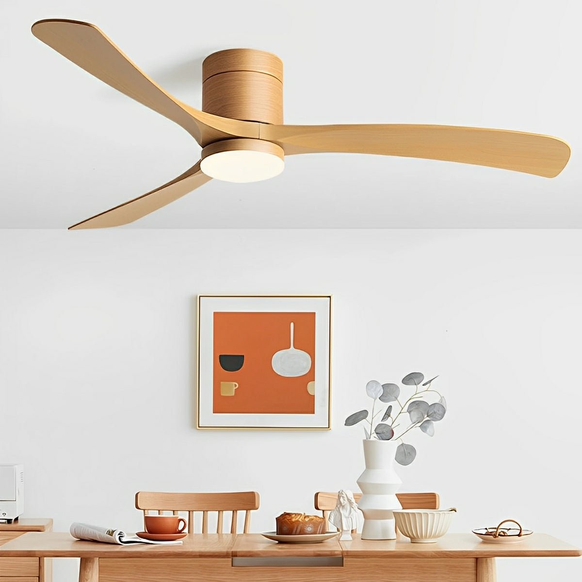 Ventilateur de plafond avec éclairage LED – silencieux, 6 vitesses, réversible, économe en énergie | Sulvida