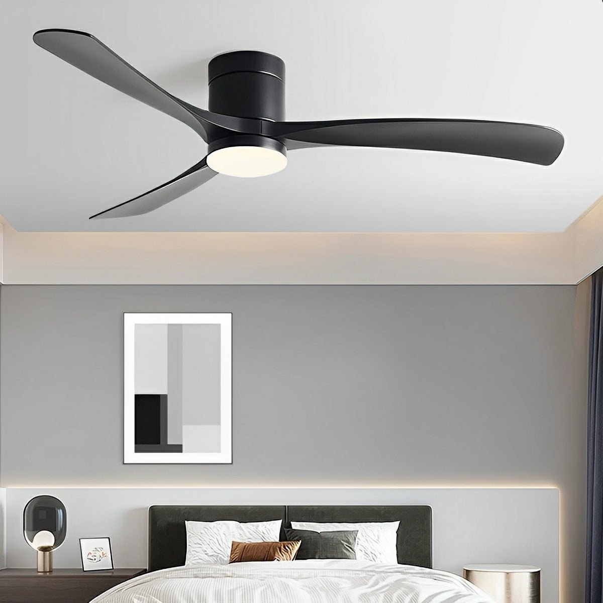 Ventilateur de plafond avec éclairage LED – silencieux, 6 vitesses, réversible, économe en énergie | Sulvida