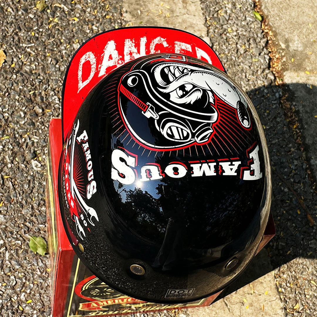 Demi-casque de moto de style casquette de baseball avec design d’ailes dorées, look vintage, coque en ABS, casque de protection pour moto, scooter, chopper et cruiser M L XL 2XL | Sulvida