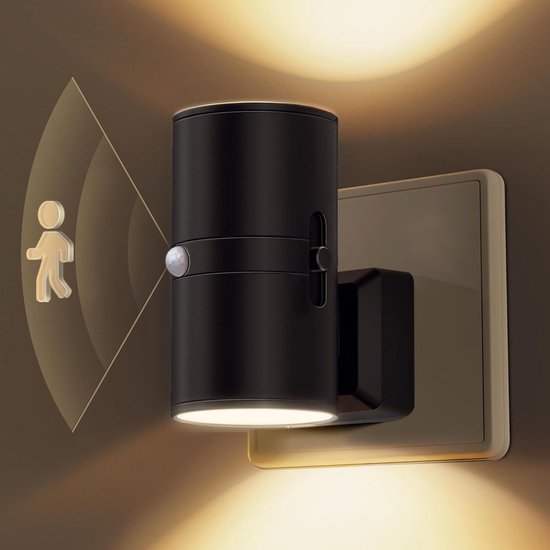 Veilleuse LED à intensité variable à brancher sur une prise, avec interrupteur à tirette – lampe compacte pour le couloir, la chambre et les toilettes, au design moderne épuré – éclairage sur prise avec lumière d’ambiance blanc chaud | Sulvida