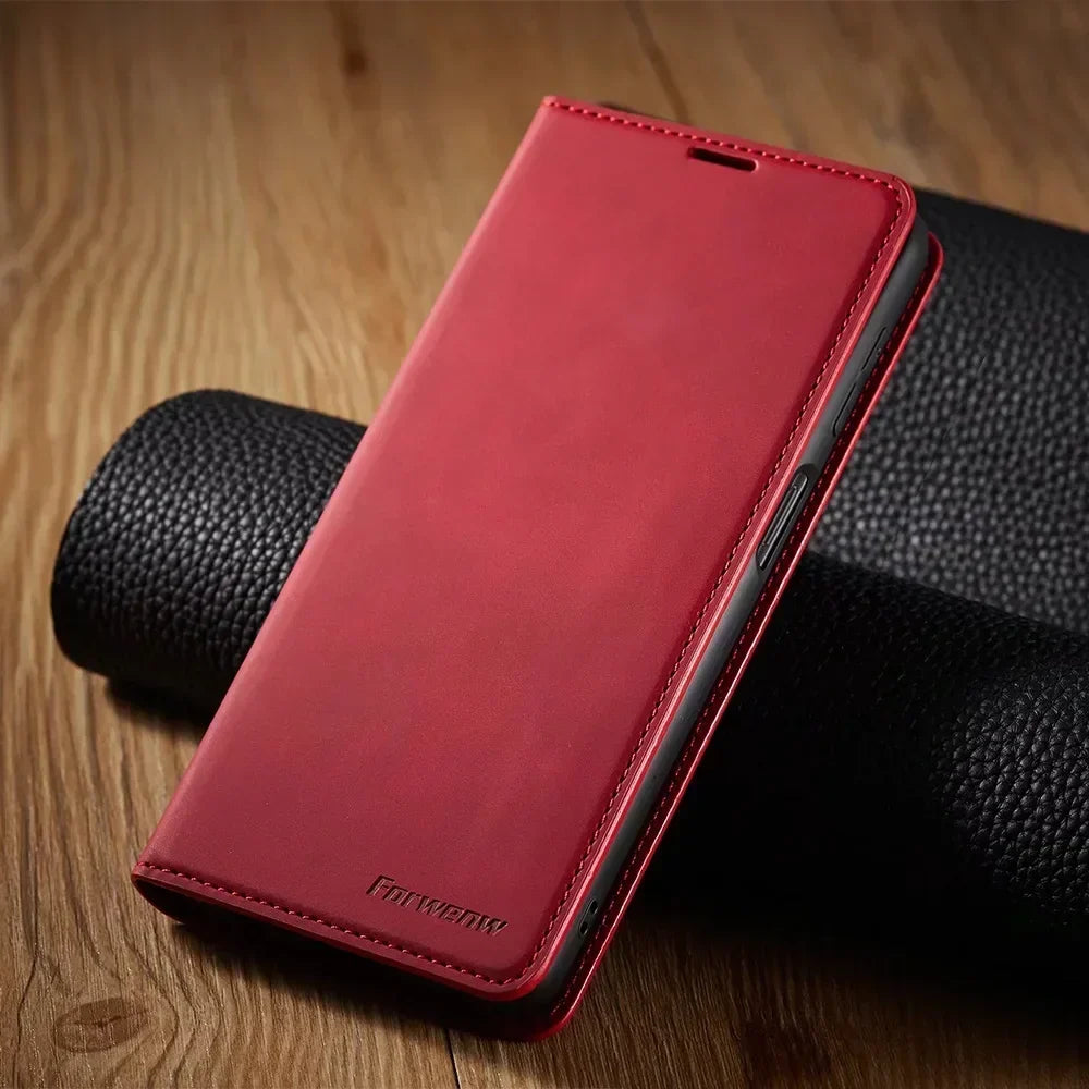 Étui téléphone en cuir magnétique pour Samsung Galaxy – Portefeuille compact avec compartiments pour cartes | Sulvida