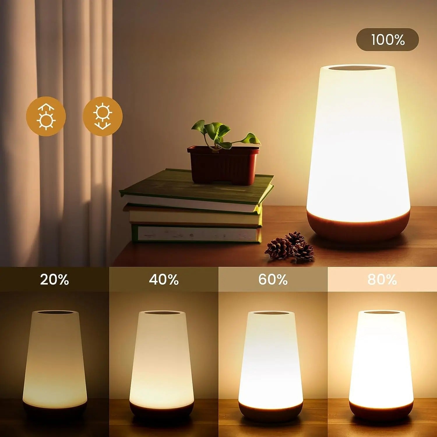 Lampe de table RGB avec télécommande et commande tactile – 13 couleurs, 5 niveaux de luminosité, veilleuse à intensité variable pour chambre, salon et chambre d’enfant | Sulvida