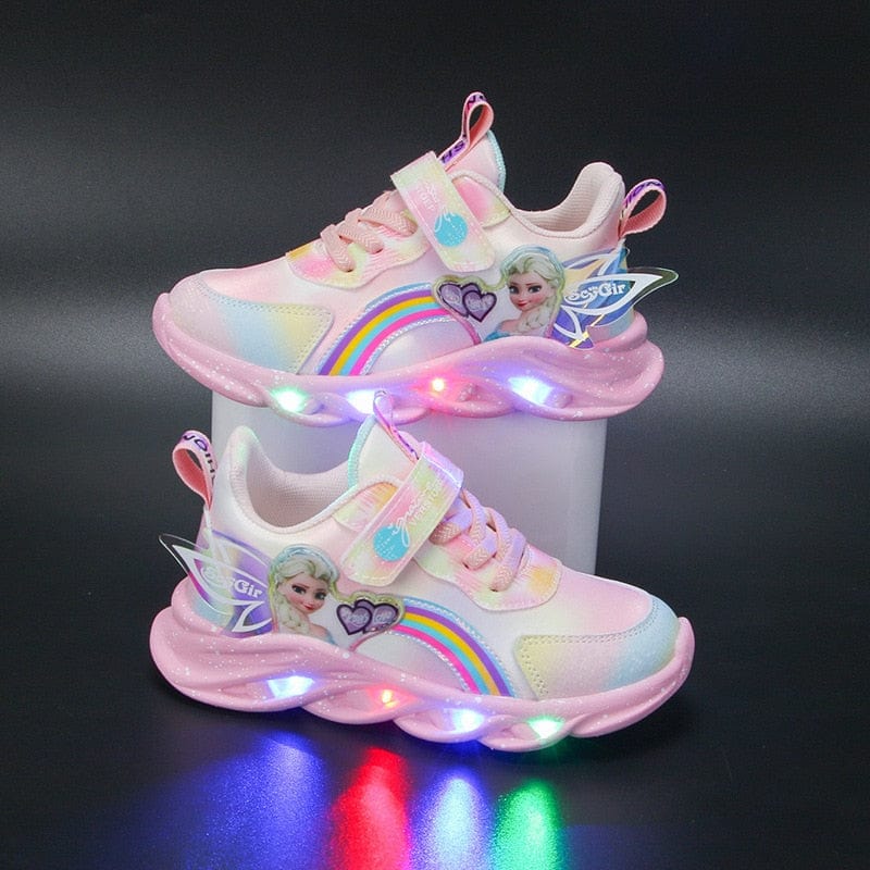 Baskets LED pour enfants avec semelle lumineuse – Chaussures de sport à paillettes pour filles avec capteur de mouvement et effets lumineux colorés | Sulvida