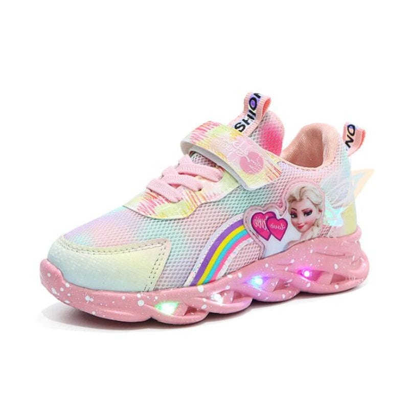 Baskets LED pour enfants avec semelle lumineuse – Chaussures de sport à paillettes pour filles avec capteur de mouvement et effets lumineux colorés | Sulvida
