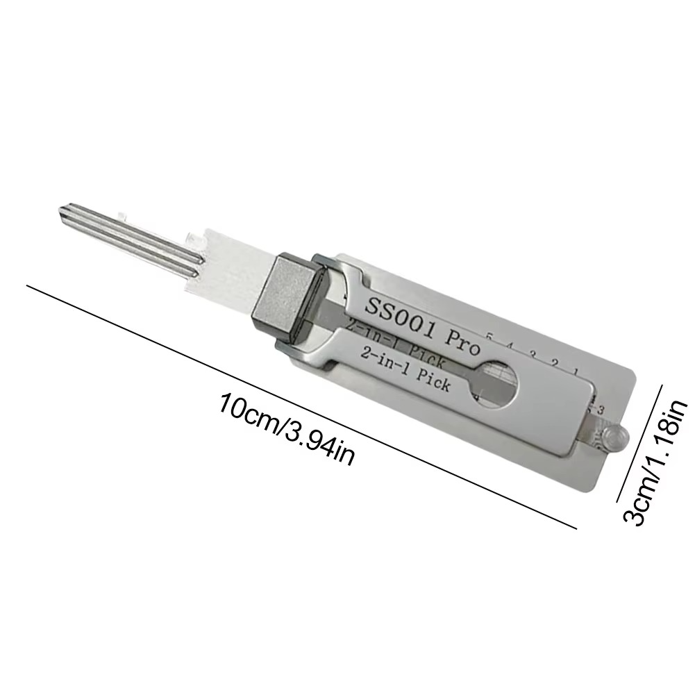 Outil professionnel 2-en-1 de décodage de clés en acier inoxydable pour serruriers – outil de précision pour le crochetage et le décodage des serrures | Sulvida