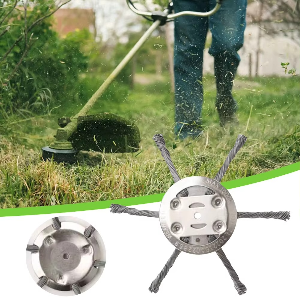 Tête de coupe universelle en acier pour débroussailleuse – Accessoire durable en fil d’acier inoxydable pour éliminer l’herbe, la mousse et les mauvaises herbes, destiné à l’entretien du jardin | Sulvida