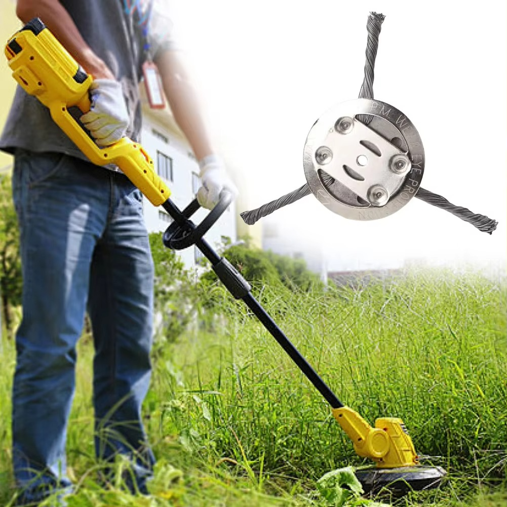 Tête de coupe universelle en acier pour débroussailleuse – Accessoire durable en fil d’acier inoxydable pour éliminer l’herbe, la mousse et les mauvaises herbes, destiné à l’entretien du jardin | Sulvida