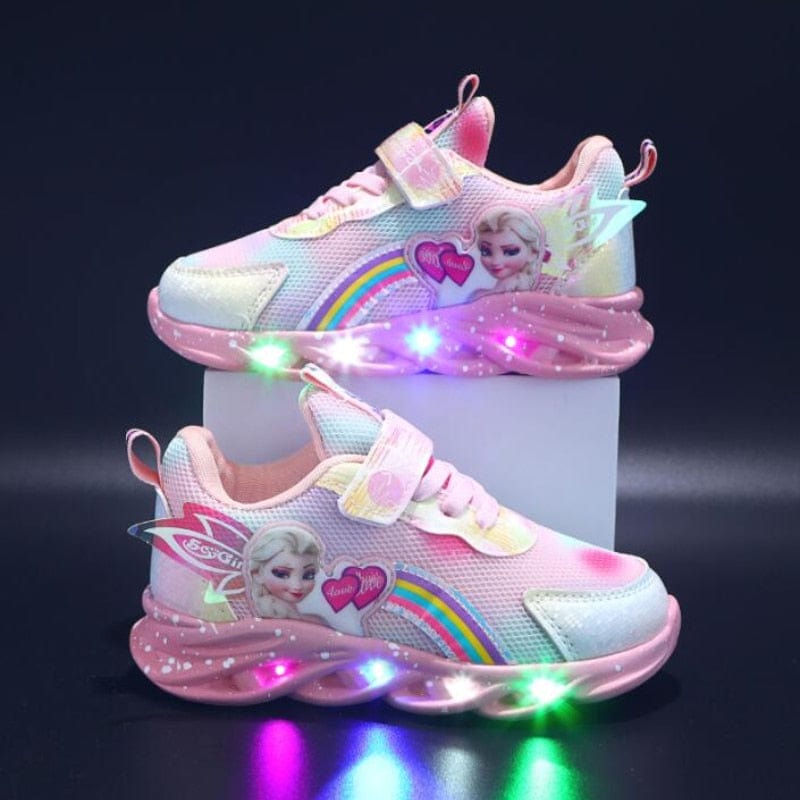 Baskets LED pour enfants avec semelle lumineuse – Chaussures de sport à paillettes pour filles avec capteur de mouvement et effets lumineux colorés | Sulvida