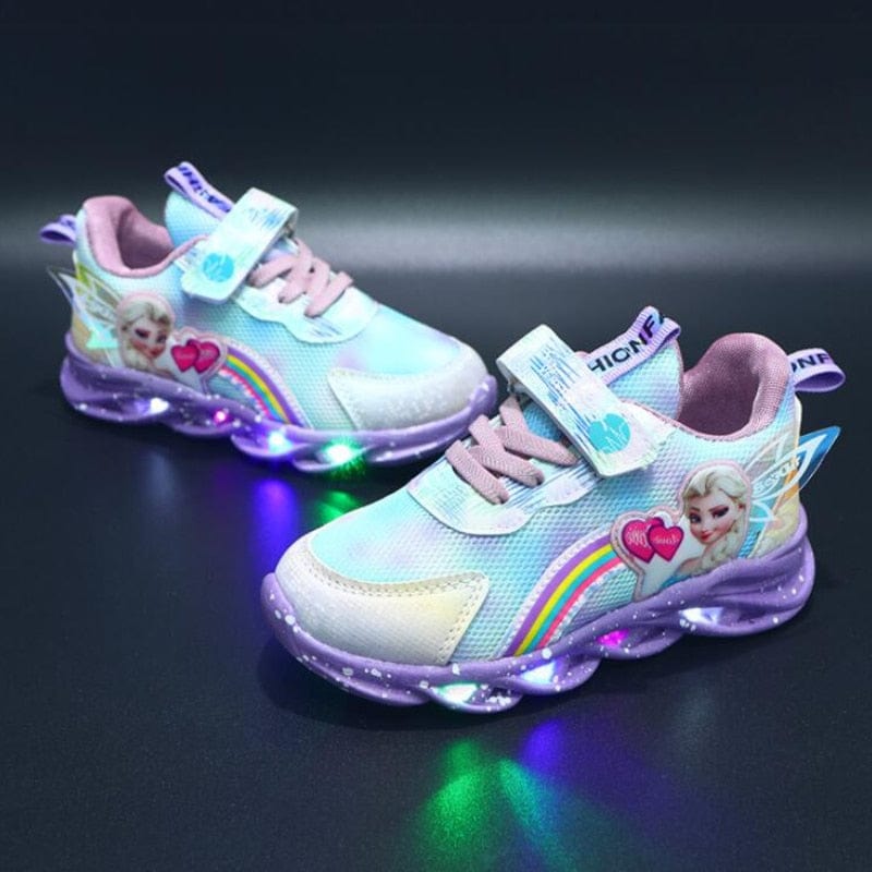 Baskets LED pour enfants avec semelle lumineuse – Chaussures de sport à paillettes pour filles avec capteur de mouvement et effets lumineux colorés | Sulvida
