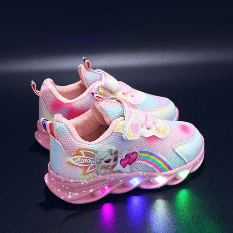 Baskets LED pour enfants avec semelle lumineuse – Chaussures de sport à paillettes pour filles avec capteur de mouvement et effets lumineux colorés | Sulvida