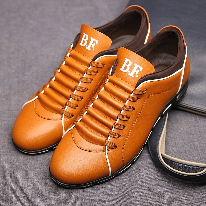 Baskets décontractées pour hommes à lacets bas, confortables et robustes – Chaussures de sport et de randonnée pour un usage quotidien, en similicuir PU et disponibles en plusieurs couleurs | Sulvida