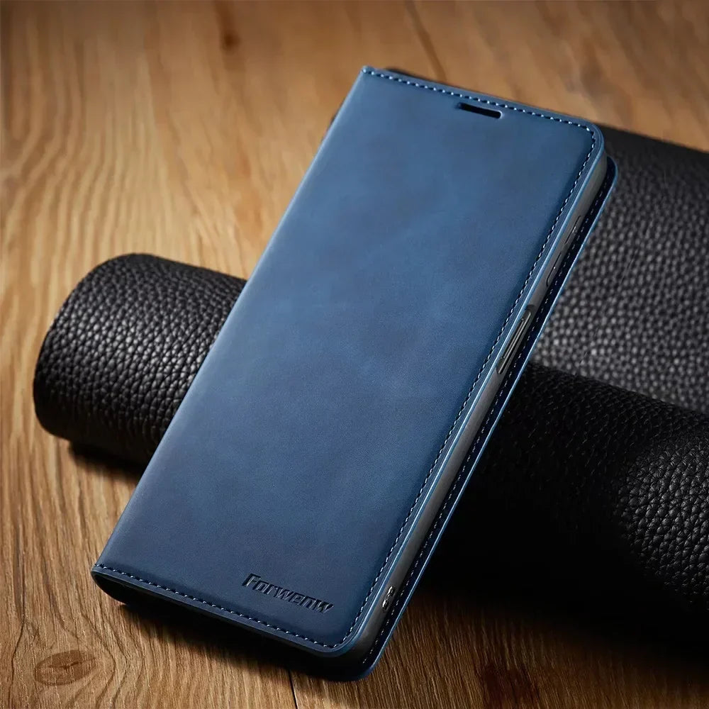 Étui téléphone en cuir magnétique pour Samsung Galaxy – Portefeuille compact avec compartiments pour cartes | Sulvida