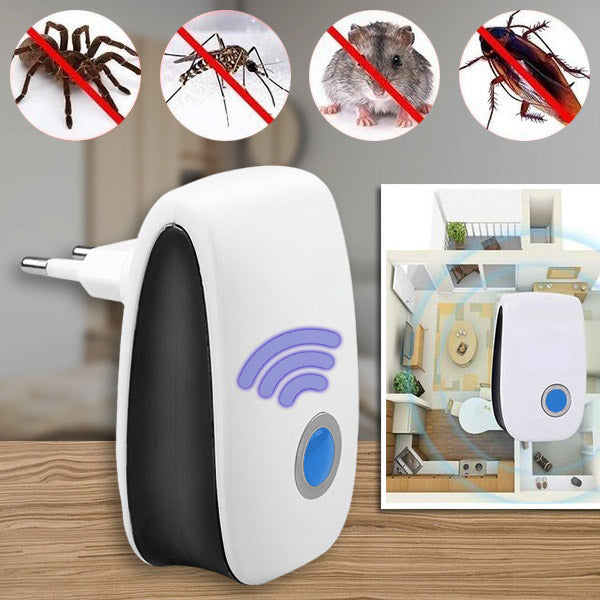 Répulsif ultrasonique contre les nuisibles, sans produits chimiques – Il suffit de le brancher pour protéger efficacement contre les insectes et les rongeurs jusqu’à 100 m² | Sulvida