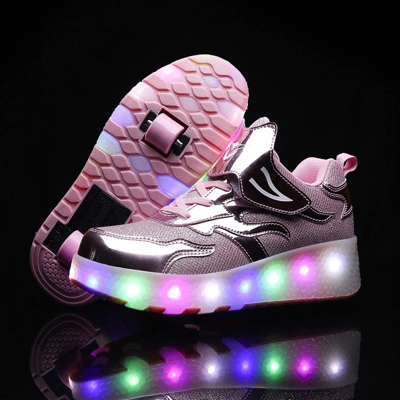 LED Wieltjesschoenen voor Kinderen met Verlichte Wieltjes en Klittenband | Sulvida