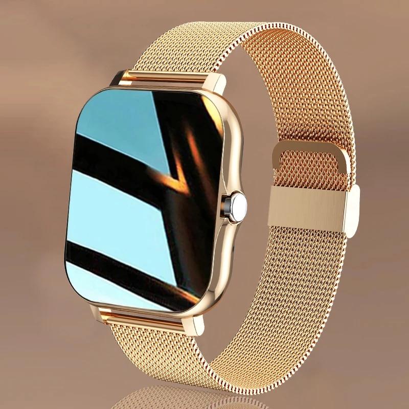 Montre connectée multifonction avec suivi de la santé et de la condition physique – montre haut de gamme pour femme avec mesure de la fréquence cardiaque, de la pression artérielle et du sommeil – design élégant, compatible iOS et Android | Sulvida