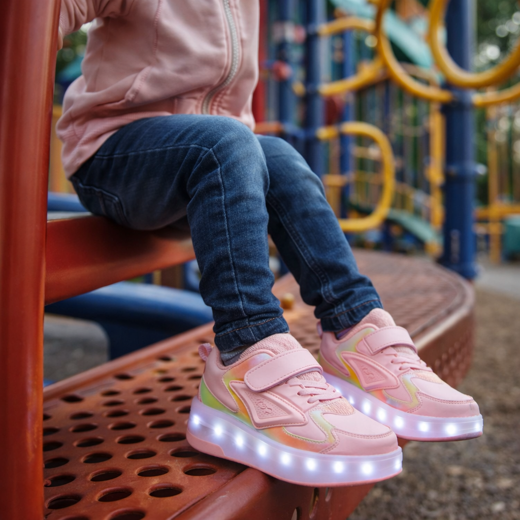 Chaussures à roulettes LED pour enfants avec roues lumineuses et fermeture auto-agrippante | Sulvida