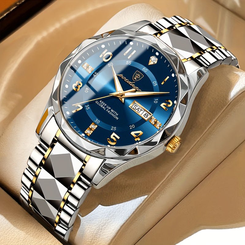 Montre pour homme avec cadran bleu et bracelet en acier inoxydable – Montre de sport polyvalente pour hommes actifs | Sulvida