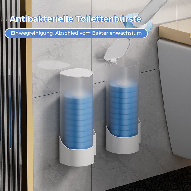 Brosse WC jetable avec têtes remplaçables – Nettoyage hygiénique des toilettes sans contact avec les bactéries – Système pratique « clic et jette » pour un nettoyage facile des toilettes | Sulvida