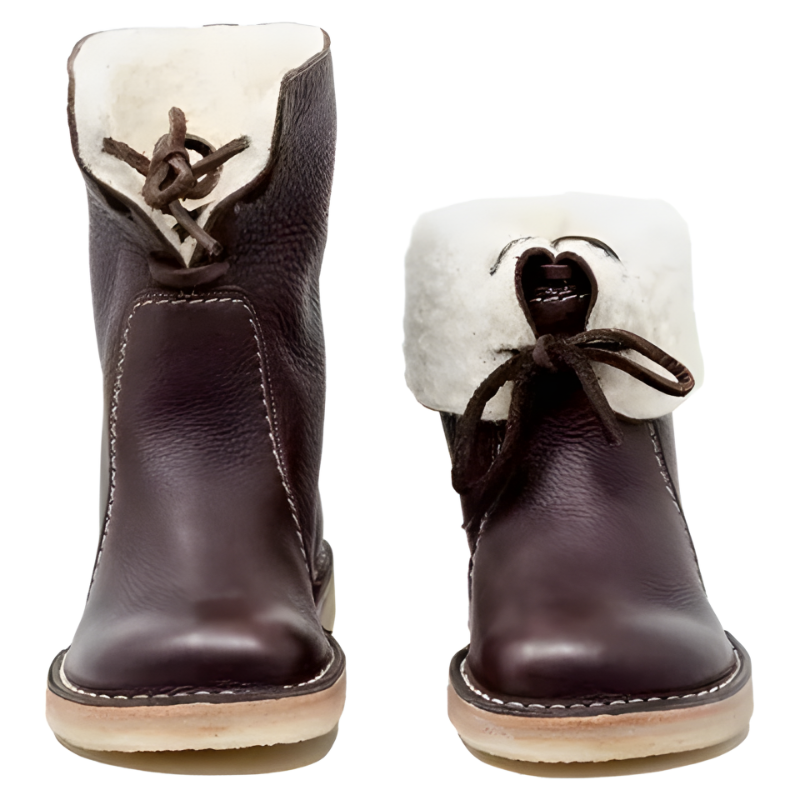 Bottes doublées en laine – bottes de marche classiques en cuir avec doublure chaude en laine pour l’automne et l’hiver | Sulvida