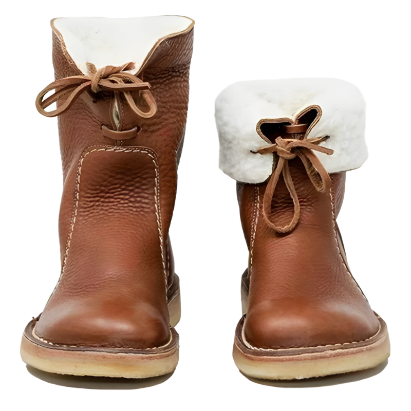 Bottes doublées en laine – bottes de marche classiques en cuir avec doublure chaude en laine pour l’automne et l’hiver | Sulvida