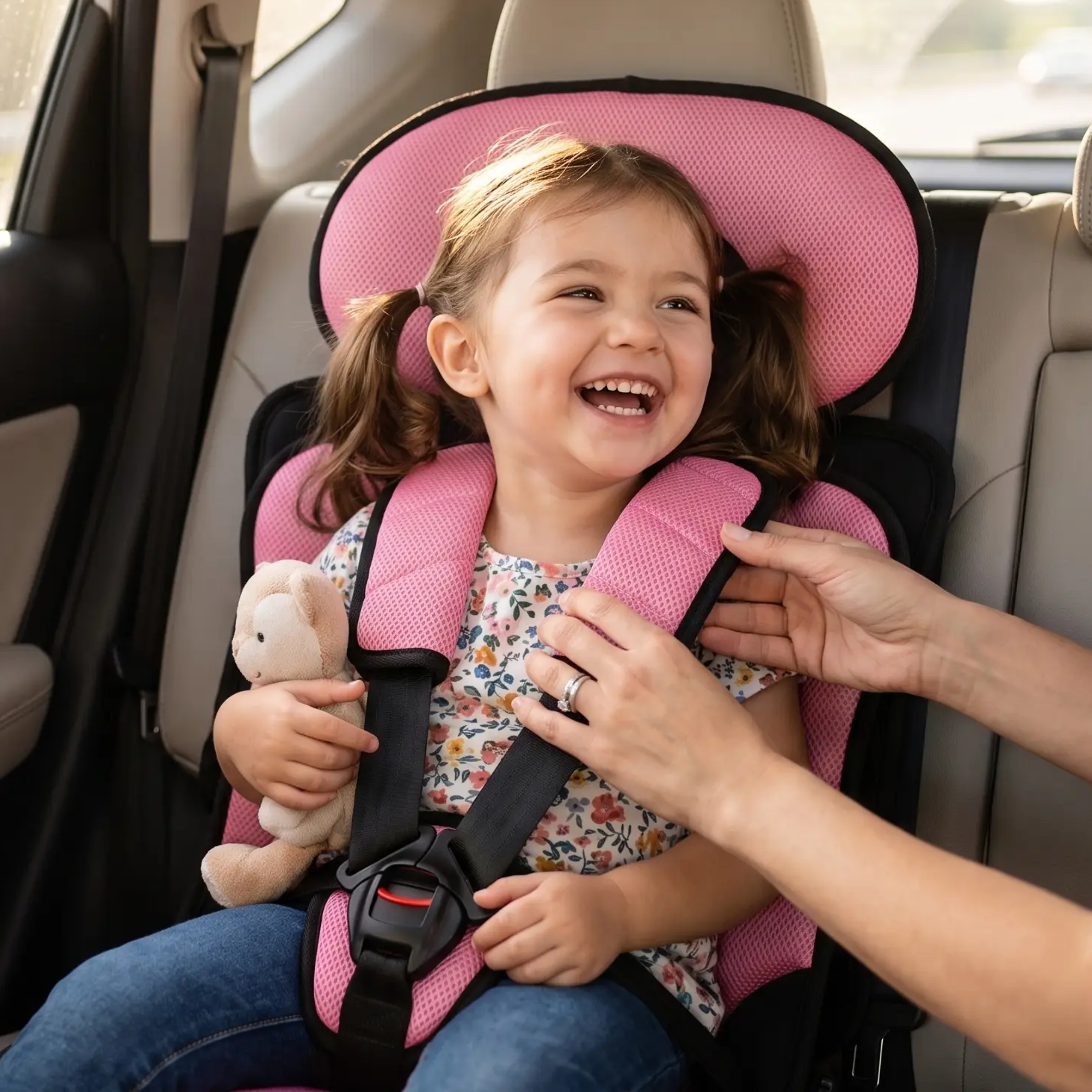 Rehausseurs de voyage pliables pour enfants – Siège auto portable avec harnais 5 points | Sulvida