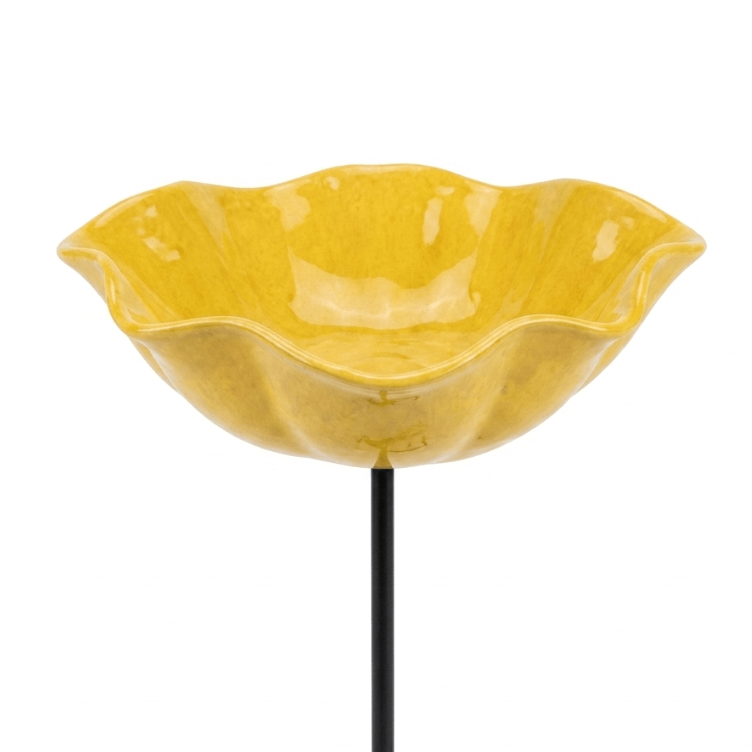 Bain pour oiseaux et abreuvoir pour abeilles en forme de fleur – Décoration de jardin à planter avec coupelle d’eau pour oiseaux, abeilles et papillons – Ornement de jardin en métal et mangeoire pour oiseaux | Sulvida