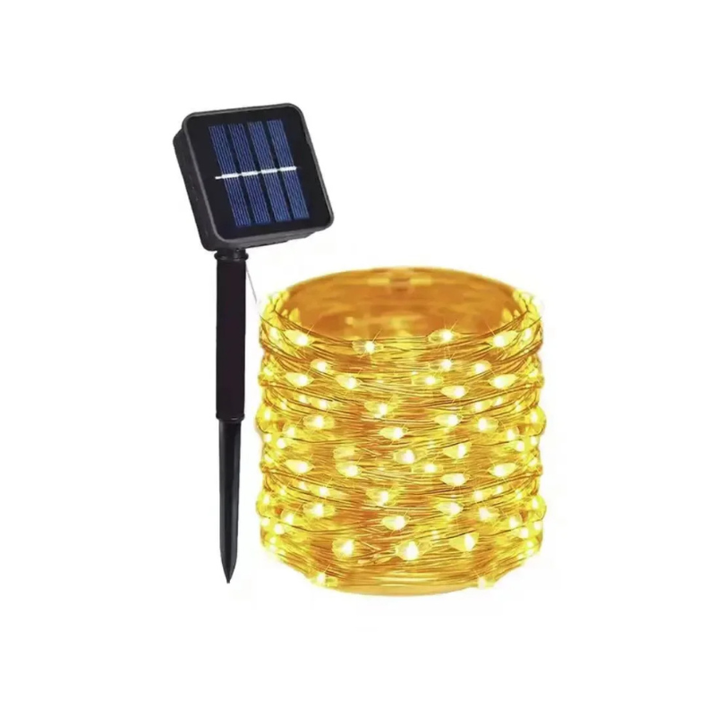 Solarlichterketting met meerdere lichtmodi en batterijmodus GlanzGirlande – sfeervolle buitenverlichting voor tuin terras feesten – watervast met kleurkeuze warm wit koel gekleurde LED-lampen | Sulvida