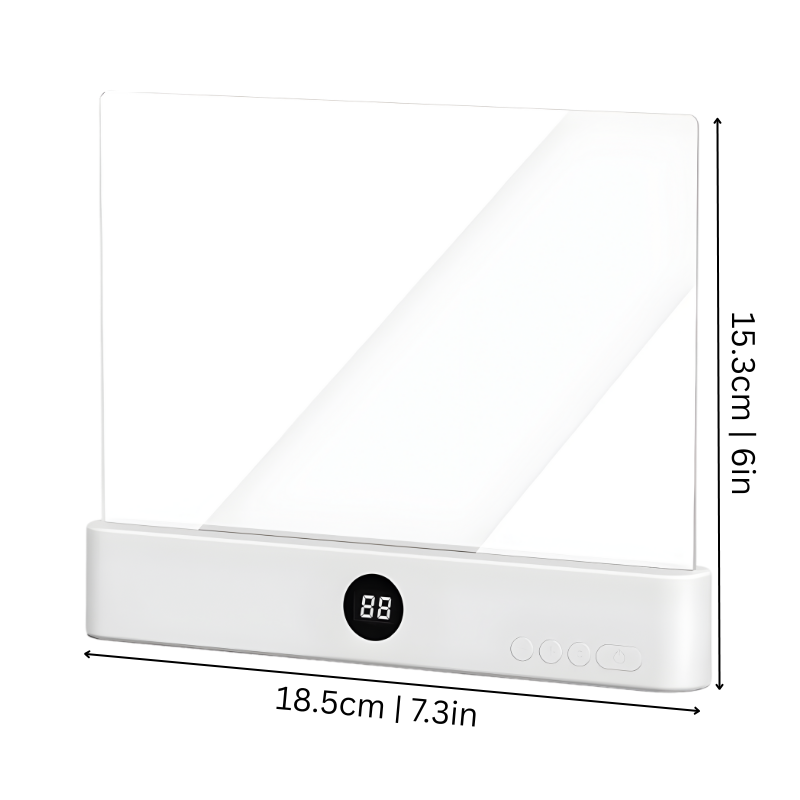 Lampe de lecture LED plate avec 3 modes, lumière blanc chaud et éclairage bleu doux pour les yeux, pour table de chevet et bureau | Sulvida